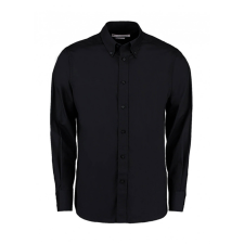 Kustom Kit Férfi hosszú ujjú Ing Kustom Kit Tailored Fit City Shirt 2XL, Fekete férfi ing