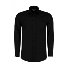 Kustom Kit Férfi hosszú ujjú Ing Kustom Kit Tailored Fit Poplin Shirt XL, Fekete férfi ing