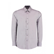 Kustom Kit Férfi hosszú ujjú Ing Kustom Kit Tailored Fit Premium Contrast Oxford Shirt 2XL, Ezüstszürke/Szénszürke
