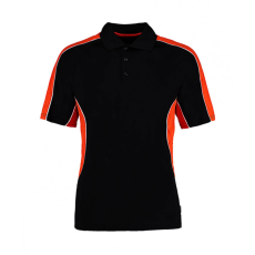 Kustom Kit Férfi rövid ujjú galléros póló Kustom Kit Classic Fit Cooltex Contrast Polo Shirt S, Fekete/Narancssárga