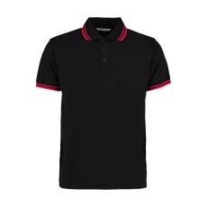 Kustom Kit Férfi rövid ujjú galléros póló Kustom Kit Classic Fit Tipped Collar Polo M, Fekete/Piros