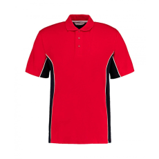 Kustom Kit Férfi rövid ujjú galléros póló Kustom Kit Classic Fit Track Polo S, Piros/Sötétkék (navy)/Fehér