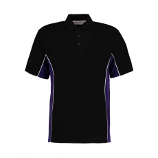 Kustom Kit Férfi rövid ujjú galléros póló Kustom Kit Classic Fit Track Polo XL, Fekete/Lila/Fehér