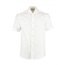 Kustom Kit Férfi rövid ujjú Ing Kustom Kit Classic Fit Premium Cutaway Oxford Shirt SSL 2XL, Fehér férfi ing