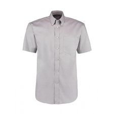 Kustom Kit Férfi rövid ujjú Ing Kustom Kit Classic Fit Premium Oxford Shirt SSL M, Ezüstszürke férfi ing