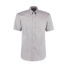 Kustom Kit Férfi rövid ujjú Ing Kustom Kit Classic Fit Premium Oxford Shirt SSL S, Ezüstszürke