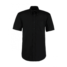 Kustom Kit Férfi rövid ujjú Ing Kustom Kit Classic Fit Premium Oxford Shirt SSL XL, Fekete férfi ing