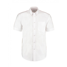 Kustom Kit Férfi rövid ujjú Ing Kustom Kit Classic Fit Workwear Oxford Shirt SSL S, Fehér férfi ing
