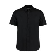 Kustom Kit Férfi rövid ujjú Ing Kustom Kit Tailored Fit City Shirt SSL M (39/40cm), Fekete