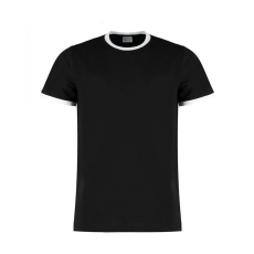 Kustom Kit Férfi rövid ujjú póló Kustom Kit Fashion Fit Ringer Tee XS, Fekete/Fehér