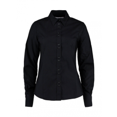 Kustom Kit Női hosszú ujjú blúz Kustom Kit Women's Tailored Fit City Shirt 2XL, Fekete
