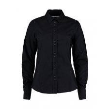 Kustom Kit Női hosszú ujjú blúz Kustom Kit Women&#039;s Tailored Fit City Shirt XS, Fekete blúz