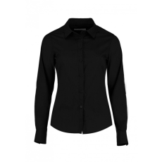 Kustom Kit Női hosszú ujjú blúz Kustom Kit Women's Tailored Fit Poplin Shirt 3XL, Fekete