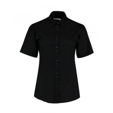 Kustom Kit Női rövid ujjú blúz Kustom Kit Women's Tailored Fit City Shirt SSL XL (16), Fekete