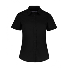 Kustom Kit Női rövid ujjú blúz Kustom Kit Women's Tailored Fit Poplin Shirt SSL 3XL, Fekete