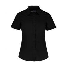 Kustom Kit Női rövid ujjú blúz Kustom Kit Women&#039;s Tailored Fit Poplin Shirt SSL XS, Fekete blúz