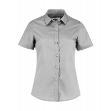 Kustom Kit Női rövid ujjú blúz Kustom Kit Women&#039;s Tailored Fit Poplin Shirt SSL XS, Világos szürke blúz