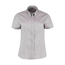 Kustom Kit Női rövid ujjú blúz Kustom Kit Women's Tailored Fit Premium Oxford Shirt SSL 3XL, Ezüstszürke