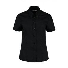 Kustom Kit Női rövid ujjú blúz Kustom Kit Women's Tailored Fit Premium Oxford Shirt SSL 3XL, Fekete