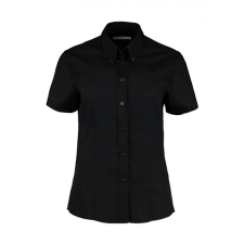 Kustom Kit Női rövid ujjú blúz Kustom Kit Women&#039;s Tailored Fit Premium Oxford Shirt SSL 6XL, Fekete blúz