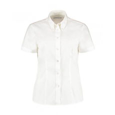 Kustom Kit Női rövid ujjú blúz Kustom Kit Women's Tailored Fit Premium Oxford Shirt SSL S, Fehér