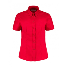 Kustom Kit Női rövid ujjú blúz Kustom Kit Women's Tailored Fit Premium Oxford Shirt SSL S, Piros