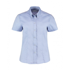 Kustom Kit Női rövid ujjú blúz Kustom Kit Women's Tailored Fit Premium Oxford Shirt SSL XL, Világos kék