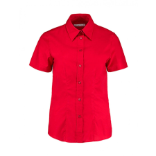 Kustom Kit Női rövid ujjú blúz Kustom Kit Women&#039;s Tailored Fit Workwear Oxford Shirt SSL 3XL (20), Piros blúz