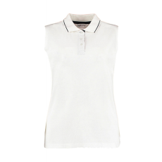 Kustom Kit Női ujjatlan galléros póló Kustom Kit Women's Classic Fit Sleeveless Polo XL, Fehér/Sötétkék navy