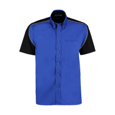 Kustom Kit Uniszex rövid ujjú Ing Kustom Kit Classic Fit Sebring Shirt SSL L, Királykék/Fekete/Fehér férfi ing