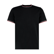 Kustom Kit Uniszex rövid ujjú póló Kustom Kit Fashion Fit Tipped Tee M, Fekete/Fehér/Piros