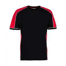 Kustom Kit Uniszex rövid ujjú póló Kustom Kit Formula Racing Estoril T-Shirt 2XS, Fekete/Piros/Fehér