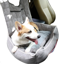  Kutya autó ülés ágy, vízálló anyag, cserélhető fedél, SZÜRKE szállítóbox, fekhely kutyáknak