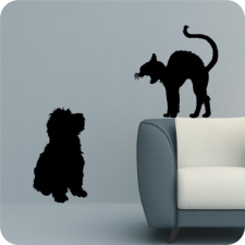  Kutya és Macska falmatrica tapéta, díszléc és más dekoráció