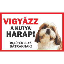  Kutya Harap tábla - Inox, lézervágott 10x15cm - SHI TZU kutyafelszerelés