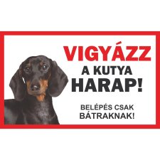  Kutya Harap tábla - Inox, lézervágott 10x15cm - TACSKÓ kutyafelszerelés