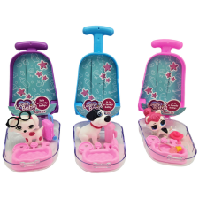  Kutya kofferban 8,5cm játékfigura