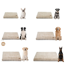  Kutyaágy, plüss komfort, levehető mosható huzat, khaki és bézs, XXL szállítóbox, fekhely kutyáknak