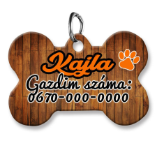  Kutyabiléta, csont alakú (tetszőleges adatokkal), famintás háttérrel nyakörv, póráz, hám kutyáknak