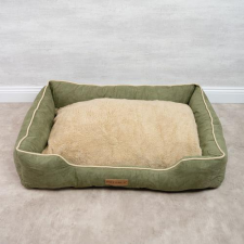  Kutyafekhely, kutyaágy zöld M méret (Suededoghouse-green-m) szállítóbox, fekhely kutyáknak