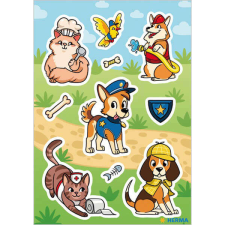  Kutyák - cicás matrica - rajzolt - 3 ív matrica