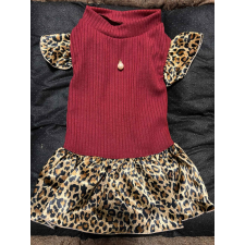  Kutyaruha - Bordó párduc mintás szoknya - XL kutyaruha