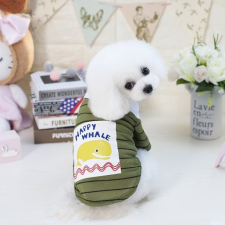  Kutyaruha - Csíkos ing, bálnás mintával - kétféle színben - XL - sárga kutyaruha