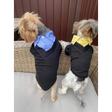  Kutyaruha - Fekete ing, kockás gallérral - többféle színben - XL - rózsaszín kutyaruha