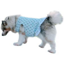  Kutyaruha - Könnyed ruha kék csíkokkal és vasmacska figurával - Nagy kutyáknak! - 5XL kutyaruha