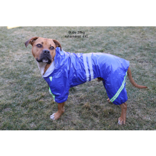  Kutyaruha - Kutyaesőkabát - Kutya esőkabát fényvisszaverő csíkkal (nagy kutyáknak is) - Kék színben - S kutyaruha