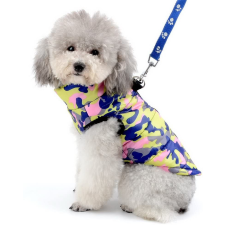  Kutyaruha - Kutyakabát - Kutyamellény - Kutyaesőkabát - Vízálló, Széttörő, Terepmintás - Rózsaszín szinben - XL - rózsaszín kutyaruha