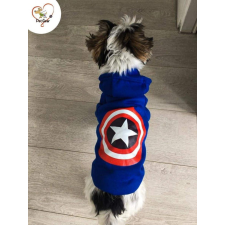  Kutyaruha - Kutyapulóver - Kutyapulcsi - Puha és stílusos Amerika kapitánya mintás, kapucnis kutyapulóver - S kutyaruha