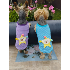  Kutyaruha - Pamut trikó cuki csillagos mintával - XS - lila kutyaruha