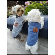  Kutyaruha - Stílusos, zsebes kutyatrikó - kétféle színben - XL - szürke kutyaruha